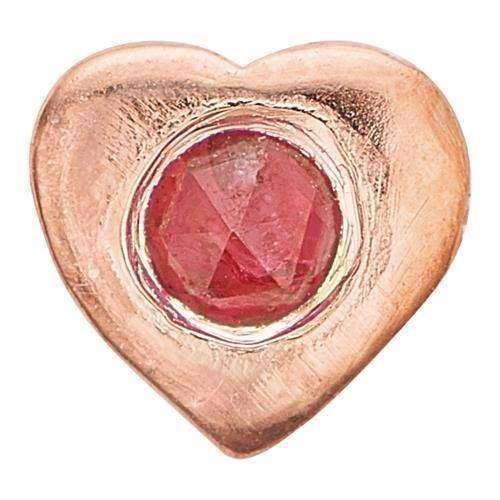 Christina Collect rosa gullbelagt 925 sterling sølv Ruby Heart Liten rosa gullbelagt hjerte med rød rubin, modell 603-R2
